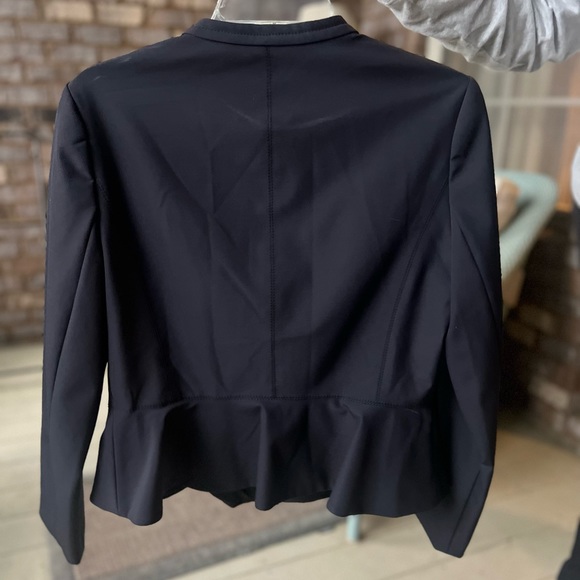 Rebecca Taylor Women's Zip Front Jacket with Peplum Hem, Black Size 8 - Picture 5 of 7